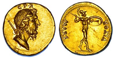Zecca incerta in Gallia, Aureo delle Guerre Civili, 68-69 d.C.