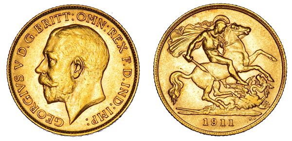 REGNO UNITO. GEORGE V, 1910-1936. Half Sovereign 1911.