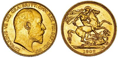 Regno Unito, Edward VII, 2 Pounds 1902, oro
