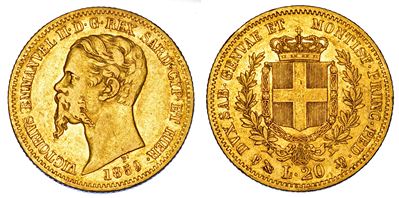 Regno di Sardegna, Vittorio Emanuele II di Savoia, 20 Lire 1859, Genova