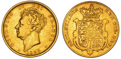 Regno Unito, George IV, Sovereign del 1826, Oro