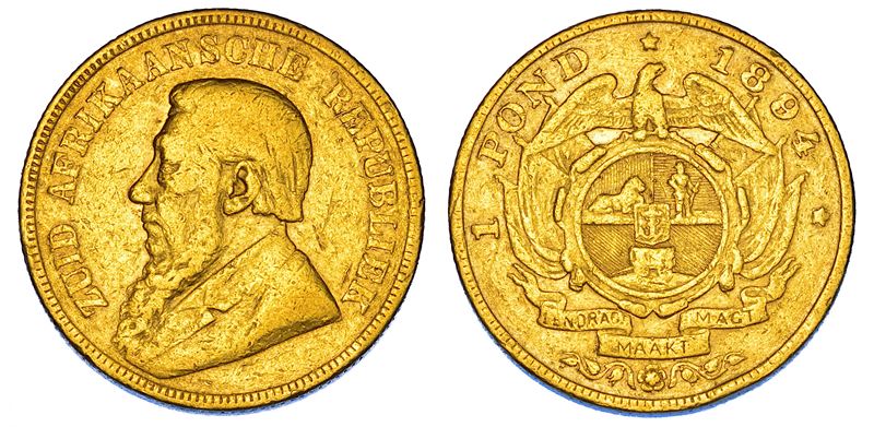 SUDAFRICA. ZUID AFRIKAANSCHE REPUBLIEK, 1852-1902. Pond 1894.  - Auction Numismatics - Cambi Casa d'Aste