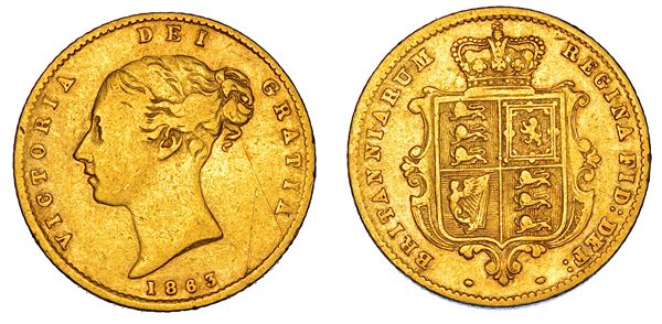 REGNO UNITO. VICTORIA, 1837-1901. Half Sovereign 1863.