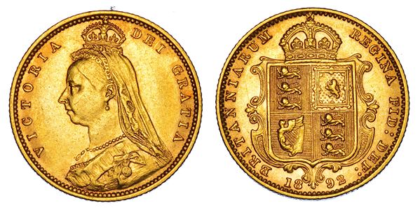 REGNO UNITO. VICTORIA, 1837-1901. Half Sovereign 1892.