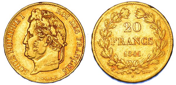 FRANCIA. LOUIS PHILIPPE I, 1830-1848.   20 Francs 1841. Parigi.