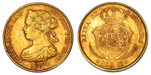 SPAGNA. ISABEL II, 1833-1868. 100 Reales 1862.