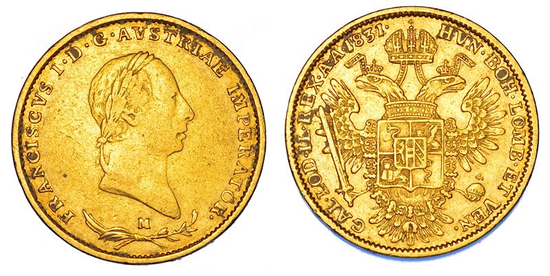 MILANO. FRANCESCO I D'ASBURGO-LORENA, 1815-1835. Mezza sovrana 1831.  - Auction Numismatics - Cambi Casa d'Aste