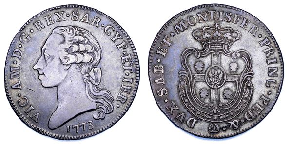 REGNO DI SARDEGNA. VITTORIO AMEDEO III DI SAVOIA, 1773-1796. Scudo Sardo 1773. Torino.