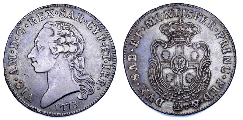 REGNO DI SARDEGNA. VITTORIO AMEDEO III DI SAVOIA, 1773-1796. Scudo Sardo 1773. Torino.  - Auction Numismatics - Cambi Casa d'Aste