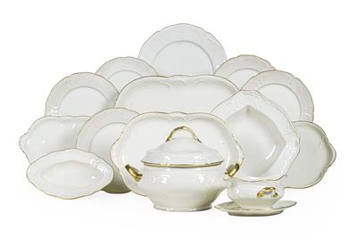 Servizio da Tavola “sanssouci” Bordo Oro Germania, Manifattura Rosenthal, Seconda Metà del XX Sec...
