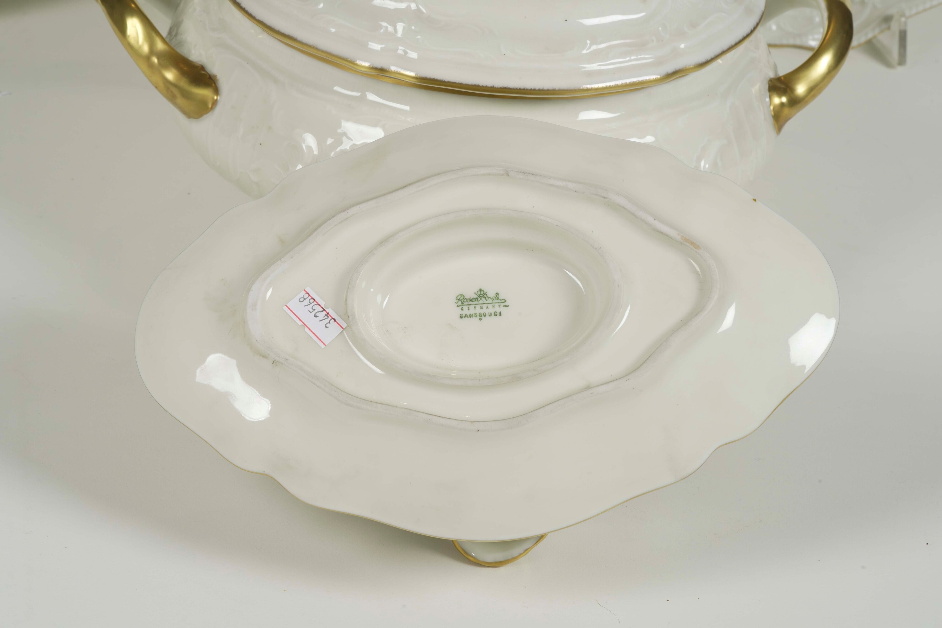 Servizio da Tavola “sanssouci” Bordo Oro Germania, Manifattura Rosenthal, Seconda Metà del XX Sec...