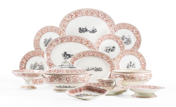 Servizio da tavola “Florentine Red” Inghilterra, Manifattura Minton, prima metà del XX secolo 