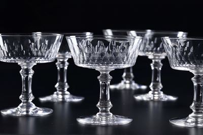 Trentacinque Coppe da Champagne “champigny” Francia, Manifattura Baccarat, Inizio del XX Secolo