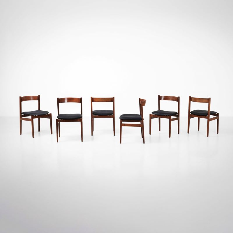 Gianfranco Frattini : Sei sedie mod. 101  - Auction Design - Cambi Casa d'Aste
