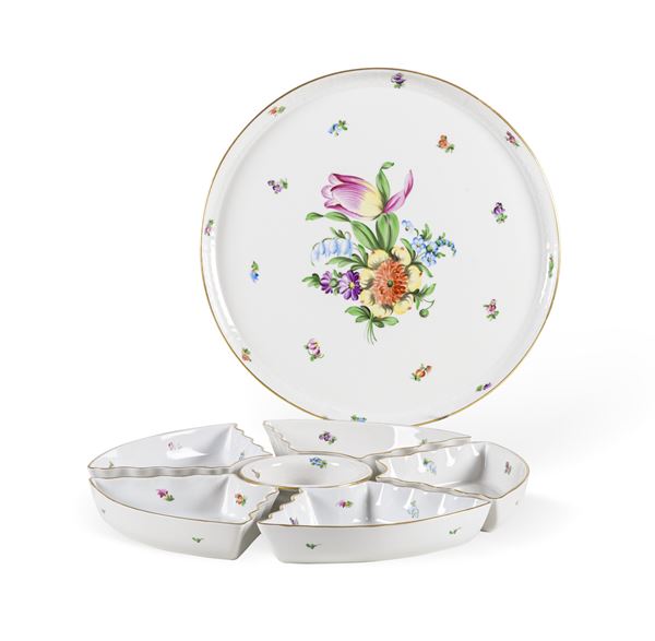 Antipastiera "Bunch of Tulip” Ungheria, Manifattura Herend, seconda metà del XX secolo 