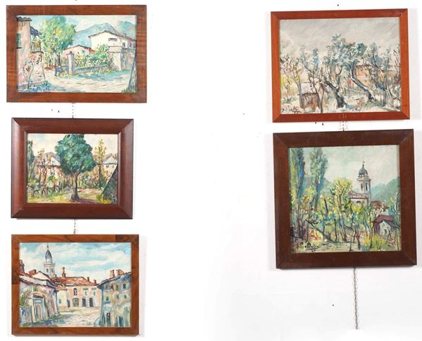 5 piccoli paesaggi su tavola