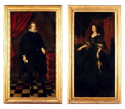 Ritratti di Filippo IV di Spagna e consorte, olio su tela