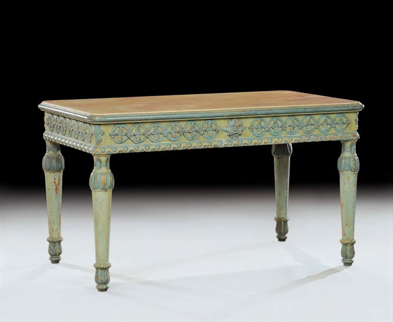 Tavolo rettangolare laccato in stile Luigi XVI  - Auction OnLine Auction 4-2013 - Cambi Casa d'Aste