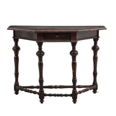 Consolle a rocchetto, legno intagliato, XVII-XVIII secolo