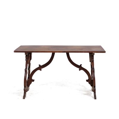 Tavolo fratino, legno, XVII-XVIII secolo, cm 144x70x79