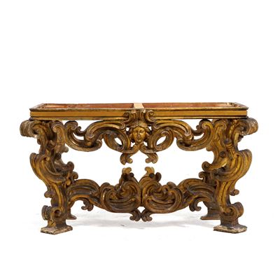 Consolle in legno scolpito e dorato, Roma, XVIII secolo