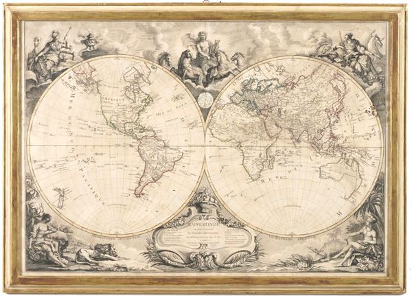 Brion de la Tour, Louis (1743-1803) Mappemonde ou sont marquées, les Nouvelles Découvertes A Paris, Chez Esnauts et Rapilly, 1781