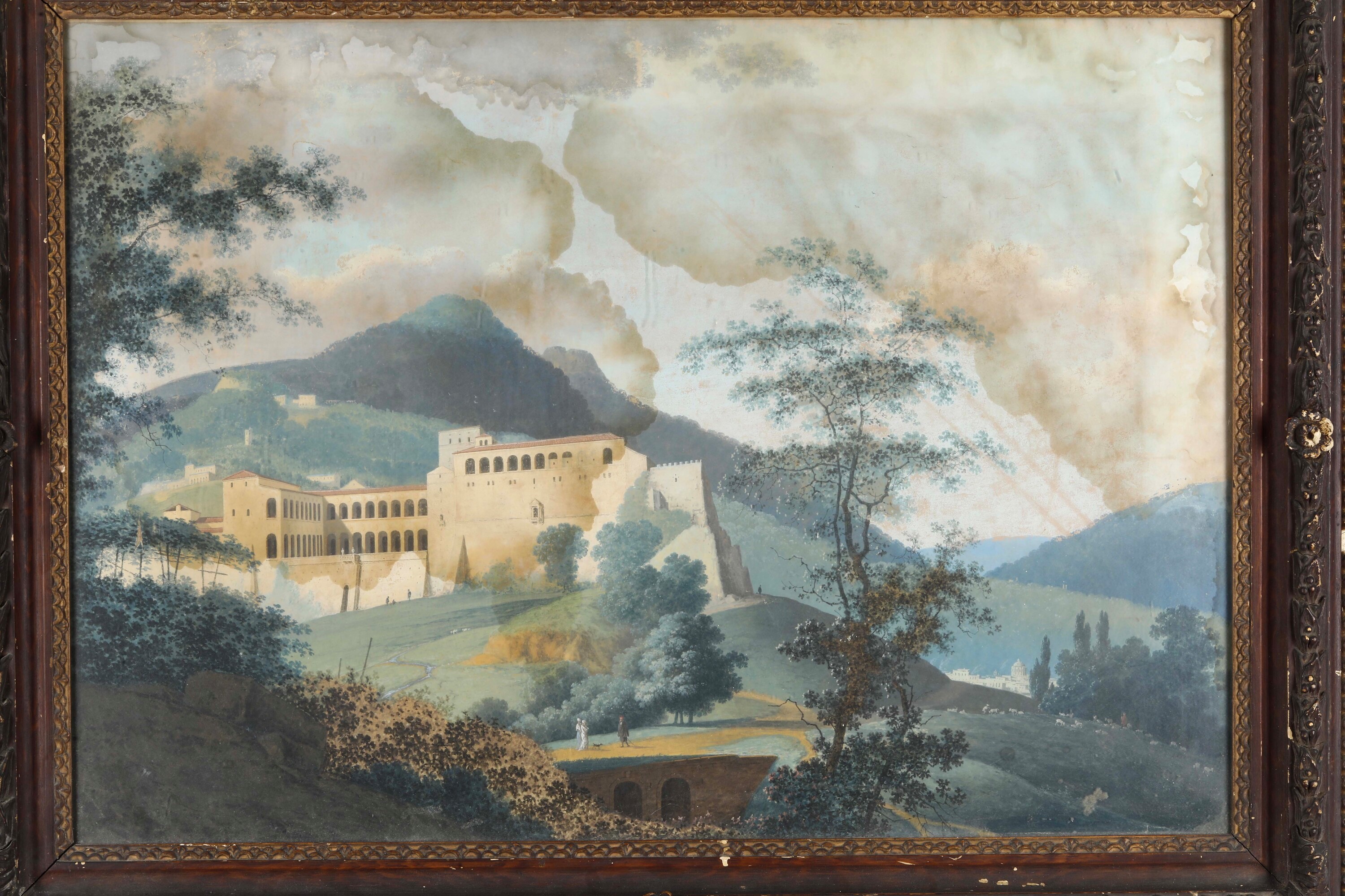 Artista del XIX Secolo Paesaggio con Fortezza