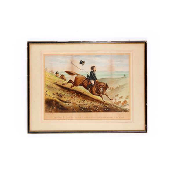 John Leech, caricatura di cacciatore  cavallo