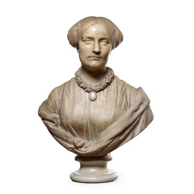 Scultore italiano del XIX secolo, Busto di gentildonna in marmo bianco
