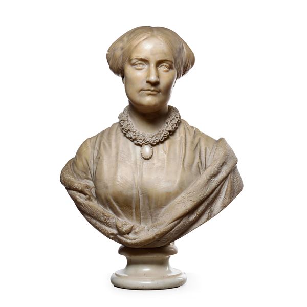 Busto di gentildonna. Scultore italiano del XIX secolo