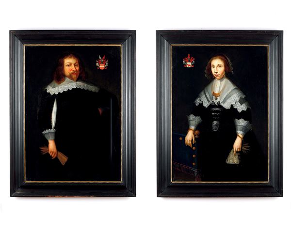 Ritratti di coniugi con stemmi araldici