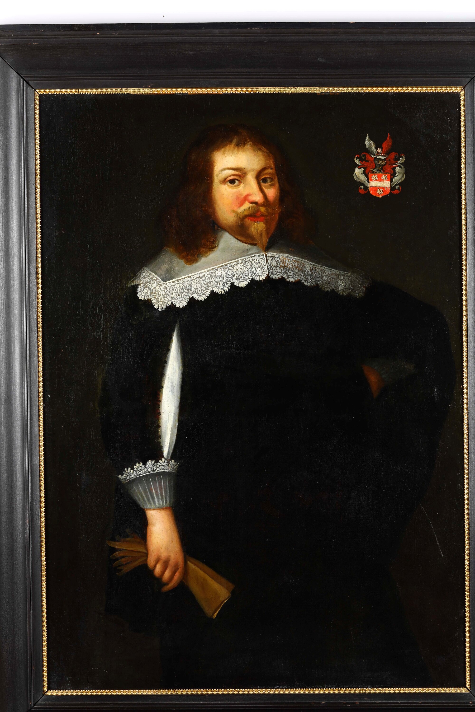 Thomas De Keyser - Ritratti di coniugi con stemmi araldici, olio su tela