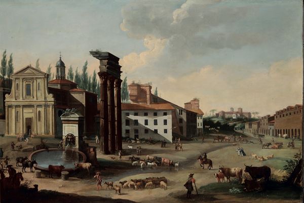 Veduta del Foro Boario presso Santa Maria Liberatrice