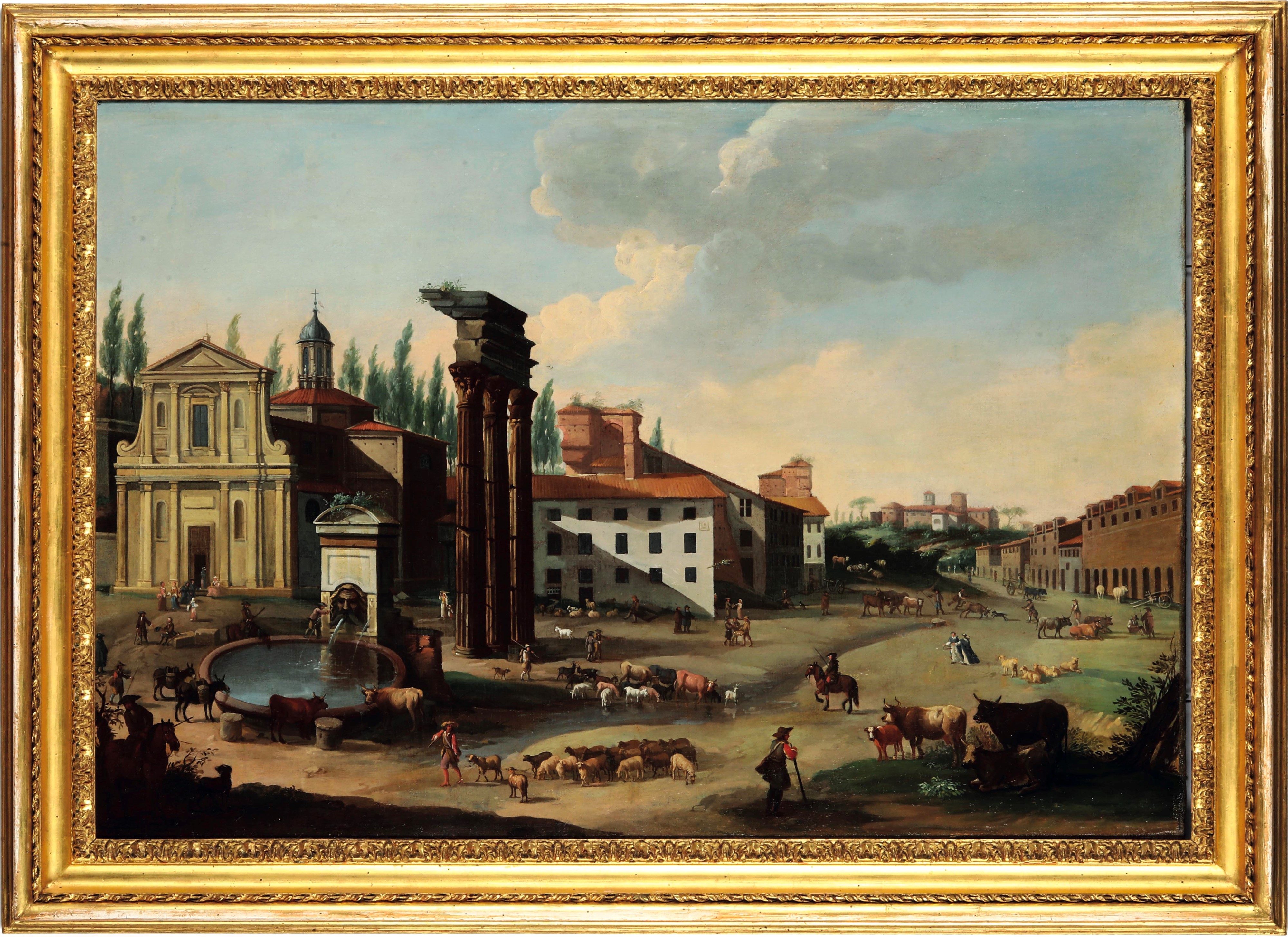 Jacob Van Lint - Veduta del Foro Boario presso Santa Maria Liberatrice