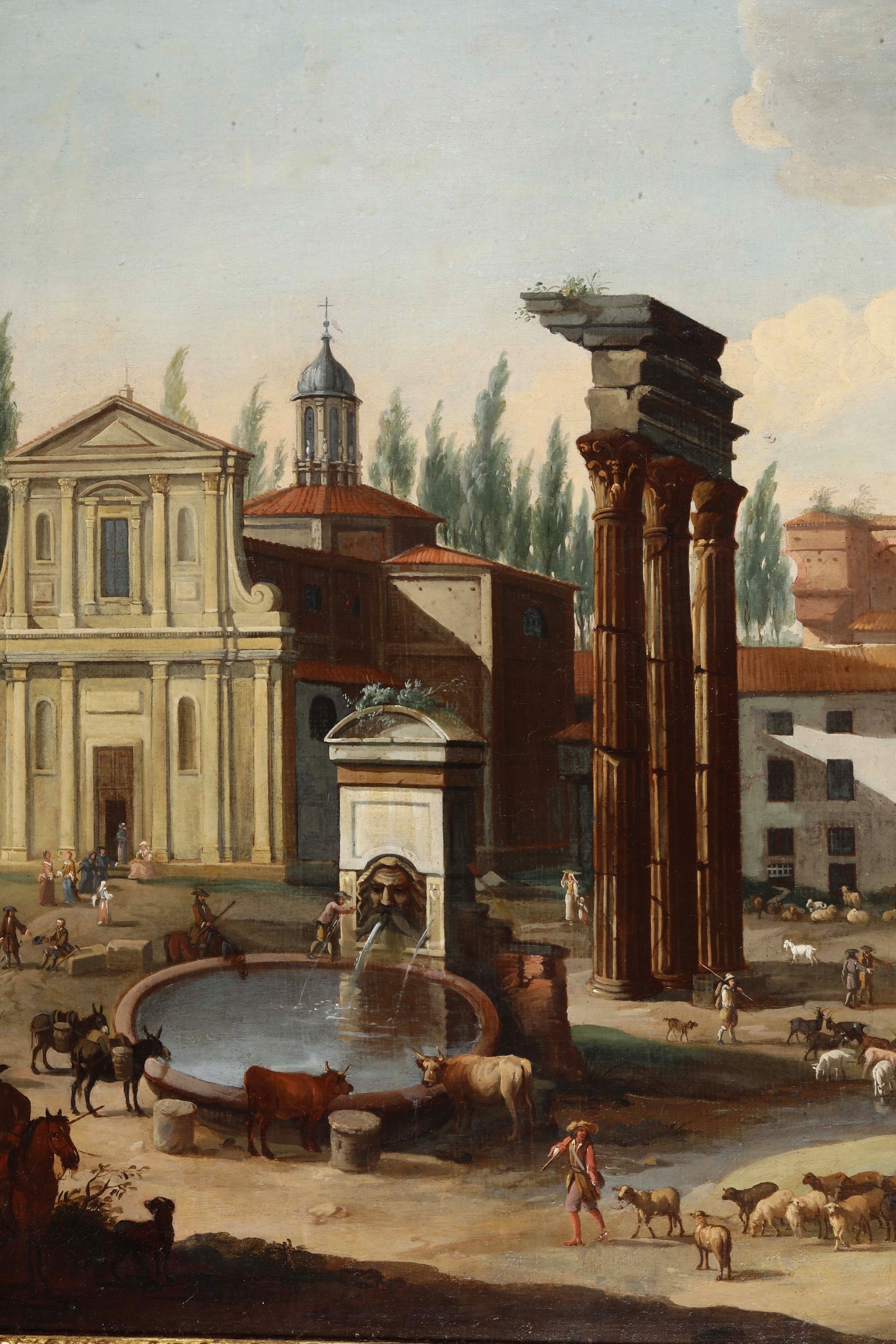 Jacob Van Lint - Veduta del Foro Boario presso Santa Maria Liberatrice