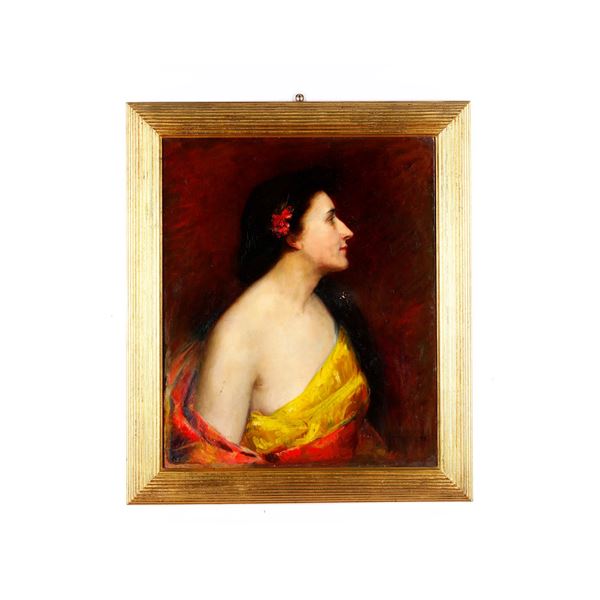 Artista francese del XIX-XX secolo Ritratto femminile