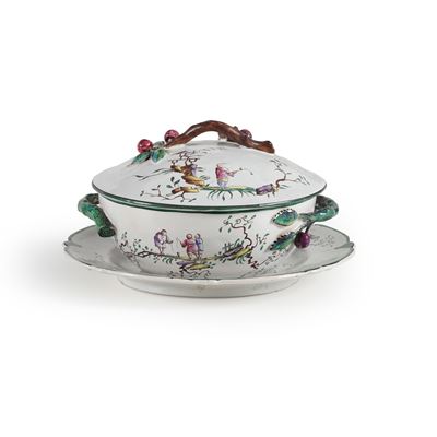 Manifattura Veuve Perrin di Marsiglia, Zuppierina con sottopiatto in maiolica