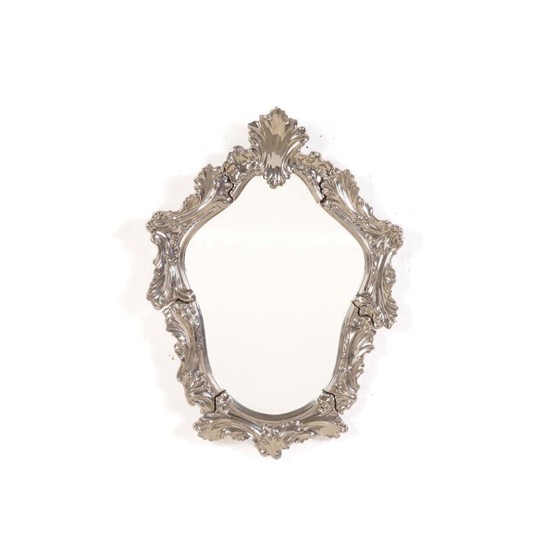 Specchiera in ceramica argentata  - Asta Antiquariato - Cambi Casa d'Aste