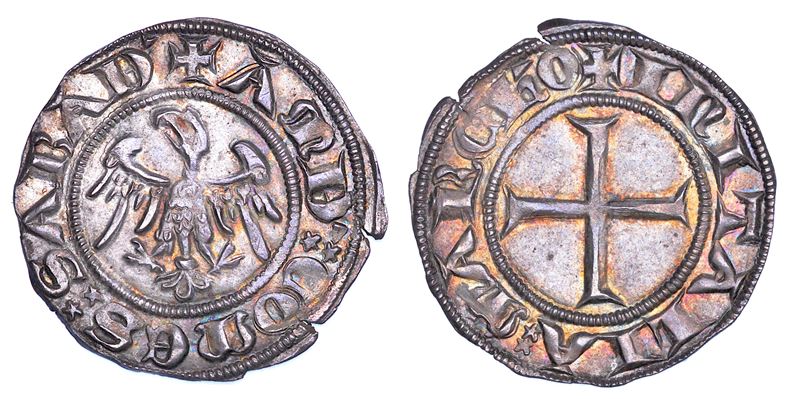 DUCATO DI SAVOIA. AMEDEO V il Grande, 1285-1323. Grosso di Savoia. Varietà con aquila senza piume sul collo.  - Asta Numismatica - Cambi Casa d'Aste