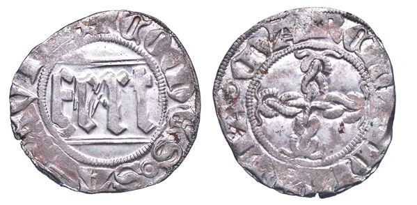 DUCATO DI SAVOIA. AMEDEO VIII, 1391-1398. Reggenza della nonna BONA DI BORBONE. Quarto di grosso.