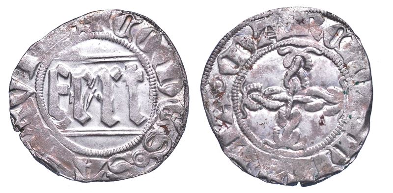 DUCATO DI SAVOIA. AMEDEO VIII, 1391-1398. Reggenza della nonna BONA DI BORBONE. Quarto di grosso.  - Asta Numismatica - Cambi Casa d'Aste