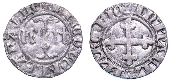DUCATO DI SAVOIA. AMEDEO VIII, 1391-1398. Reggenza della nonna BONA DI BORBONE. Quarto di grosso. IV tipo.