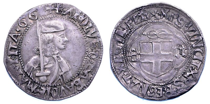 DUCATO DI SAVOIA. CARLO I Il Guerriero, 1482-1490. Testone. I tipo.  - Auction Numismatics - Cambi Casa d'Aste
