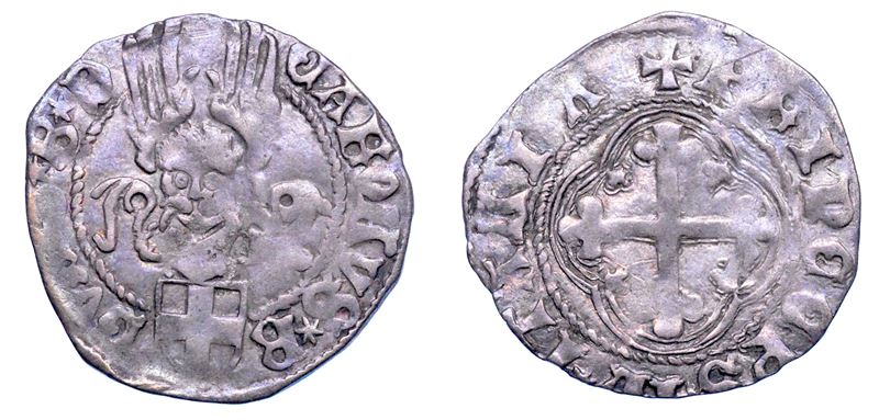 DUCATO DI SAVOIA. CARLO I Il Guerriero, 1482-1490. Mezzo grosso. II tipo.  - Asta Numismatica - Cambi Casa d'Aste