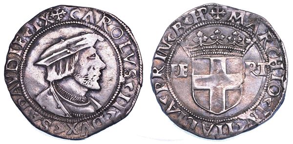 DUCATO DI SAVOIA. CARLO II Il Buono, 1504-1553. Testone. VIII tipo. Bourg en Bresse.