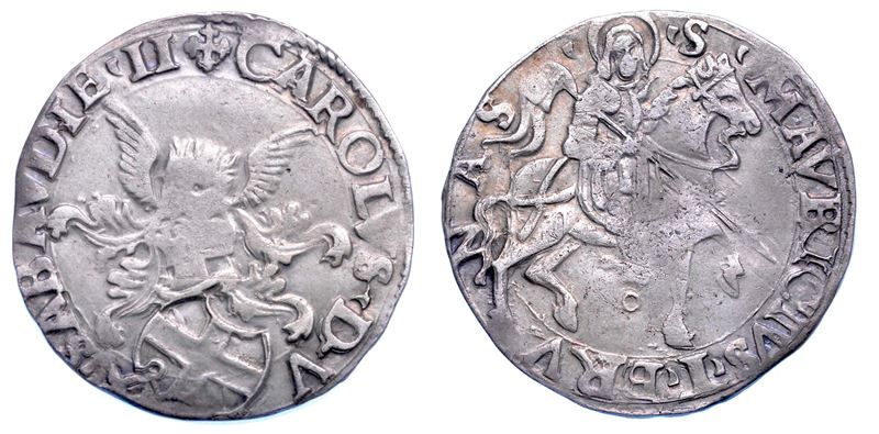 DUCATO DI SAVOIA. CARLO II Il Buono, 1504-1553. Da 5 grossi o Cornuto Forte.  - Auction Numismatics - Cambi Casa d'Aste