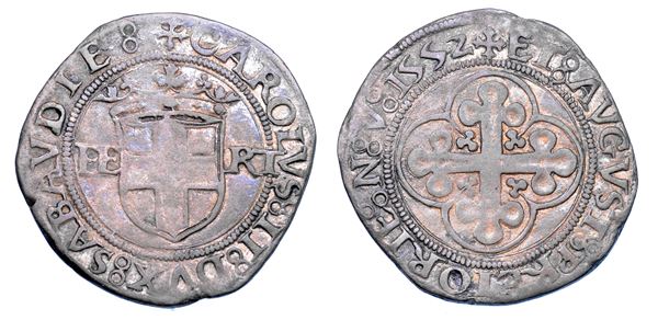 DUCATO DI SAVOIA. CARLO II Il Buono, 1504-1553. Da 4 grossi II tipo 1552.