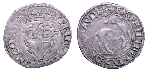 DUCATO DI SAVOIA. EMANUELE FILIBERTO Testa di ferro,  1538-1580. I Periodo come Conte di Asti, 1538-1559. Cavallotto.