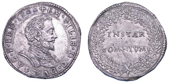 DUCATO DI SAVOIA. EMANUELE FILIBERTO Testa di ferro,  1538-1580. II Periodo Duca, 1559-1580. Lira 1562.