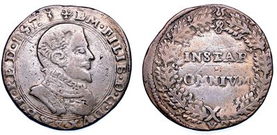 Emanuele Filiberto di Savoia, Testa di ferro, 1538-1580, Lira 1573